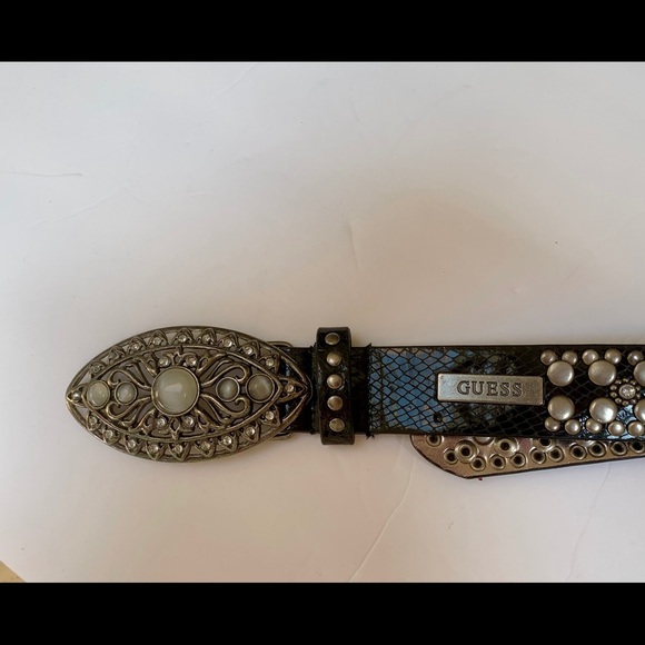 Guess black jeweled belt size small. - Picture 4 of 8